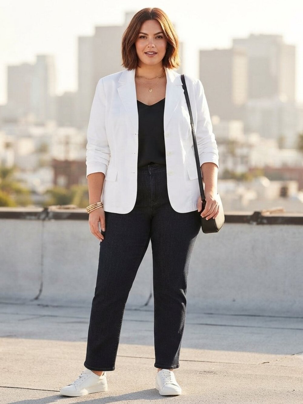 NY&C White Cotton Stretch Business Casual Capsule Career Coastal Blazer Size 18